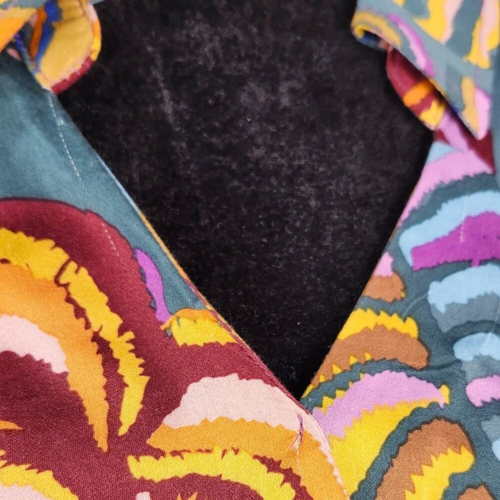 Haute Hippie Faux Wrap Top Colorful Tropical Women's size Small - Picture 14 of 15